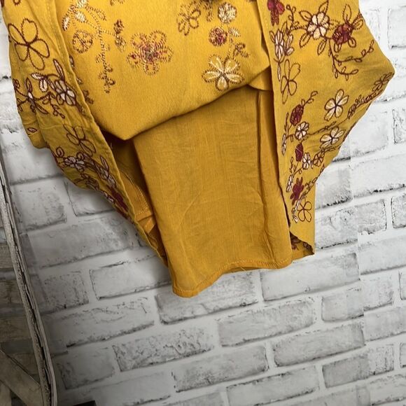 Blue Rain Anthropologie Golden Embroidered Dress Boho Hippie Size XXS - Picture 7 of 11